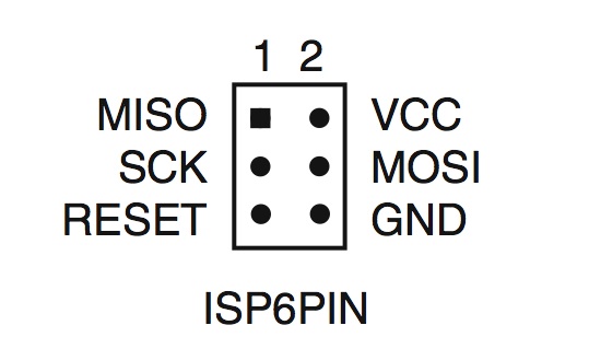 AVR ISP 6-Pin Pinout
